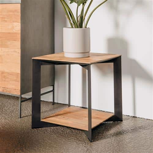 Tower Living hoektafel Pandora 50x50x50 cm gerecycled teak
