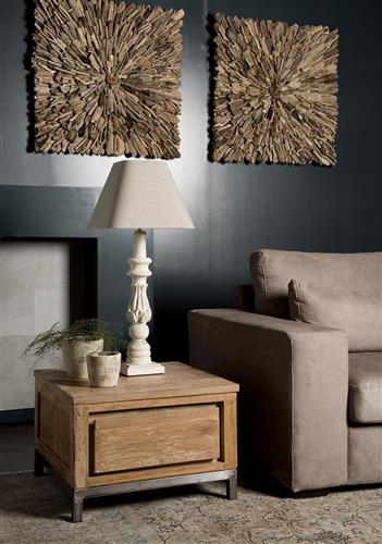 Tower Living hoektafel Venetië 60x60x45 cm oud teak