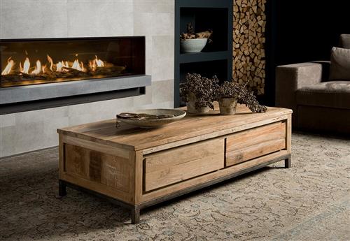 Tower Living salontafel Venetië 135x70x45 cm oud teak