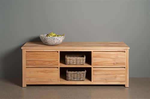 Tower Living vitrinekast Corona 50x40x190 cm teak