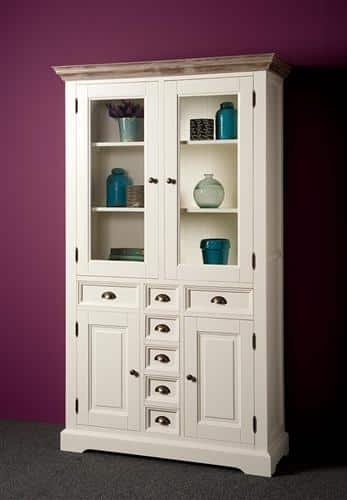 Tower Living vitrinekast Fleur 115x40x195 cm grenen
