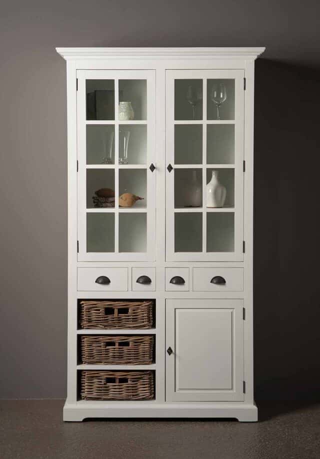 Tower Living vitrinekast Napoli 110x45x200 cm teak