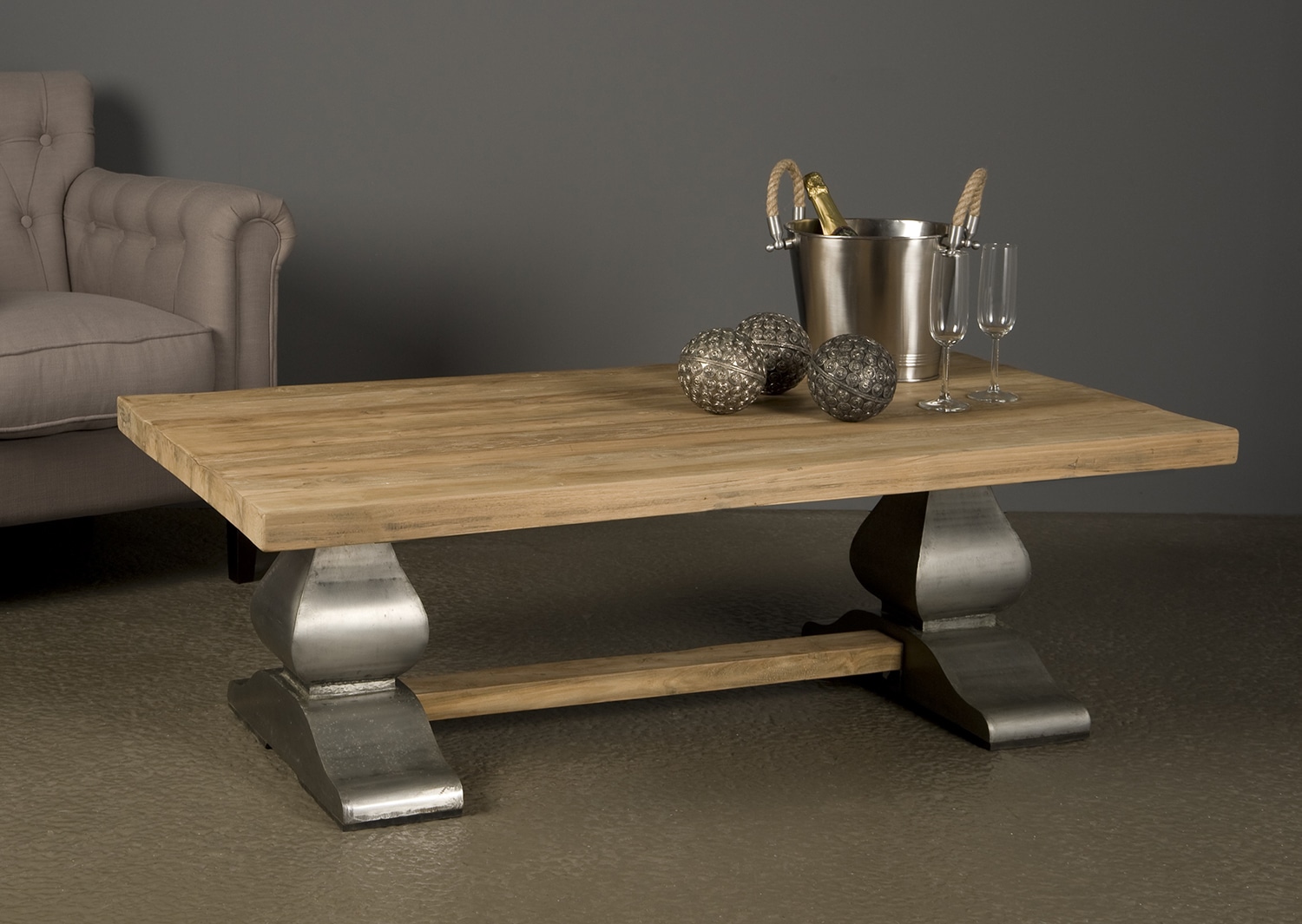 Klooster salontafel Prato 135x75x45 cm oud teak
