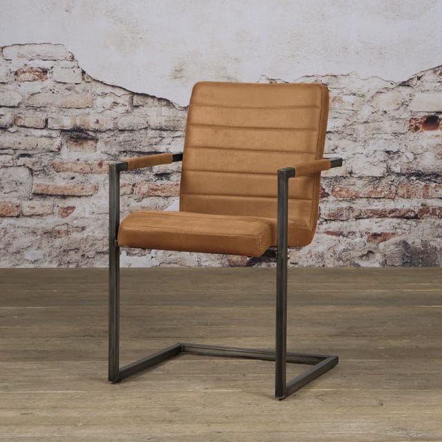 Tower Living eetkamerstoel Rocca met arm cognac
