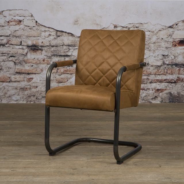 Tower Living eetkamerstoel Civo met arm cognac