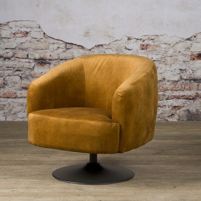 Tower Living fauteuil Barga draaibaar met arm goud