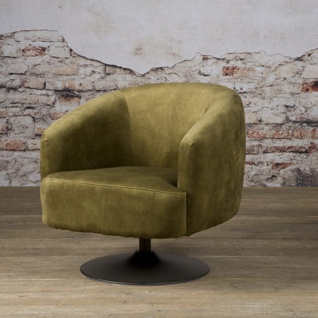 Tower Living fauteuil Barga draaibaar met arm groen