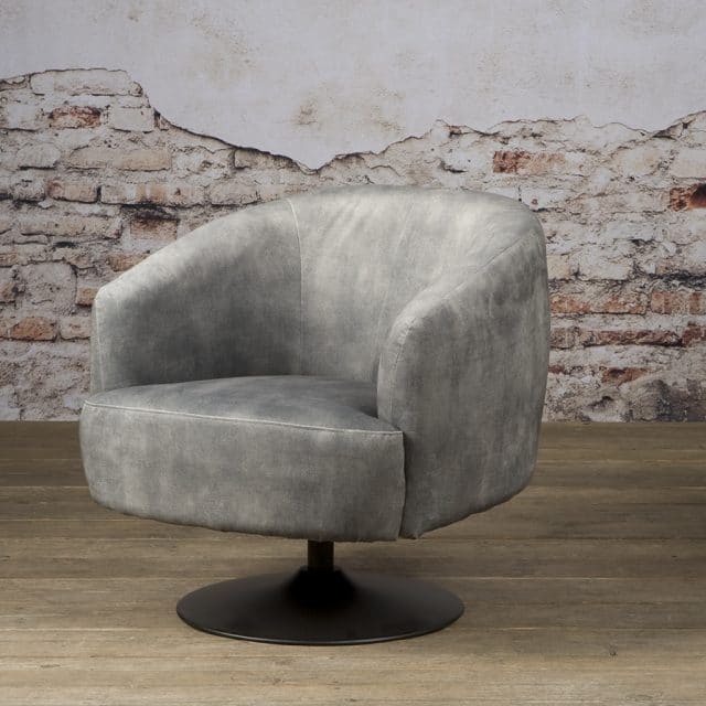 Tower Living fauteuil Barga draaibaar met arm grijs