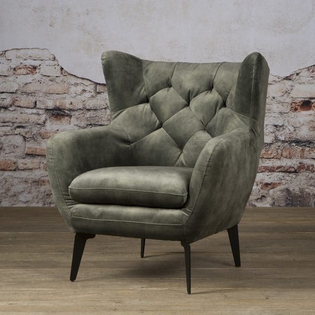 Tower Living fauteuil Bomba met arm donkergroen