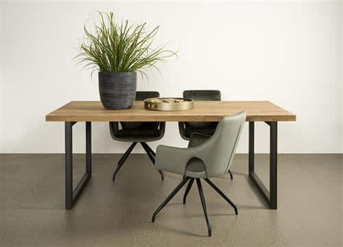 Tower Living eettafel Lucca met 2 metalen U-poten teak