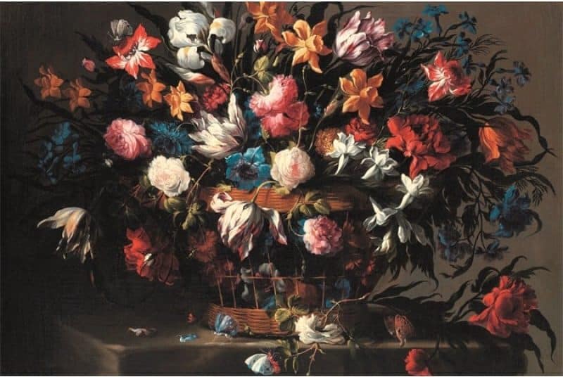 Schilderij Small basket of flowers MATDIB3AA272 AluArt