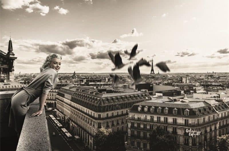 Schilderij Marilyn Monroe Paris View MATDIB1989 AluArt