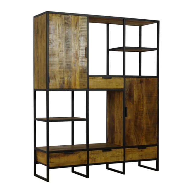 Vakkenkast Boaz 160x45x200 cm mangohout