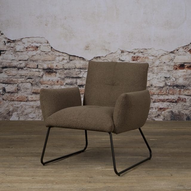 Fauteuil met arm Dante Donker bruin