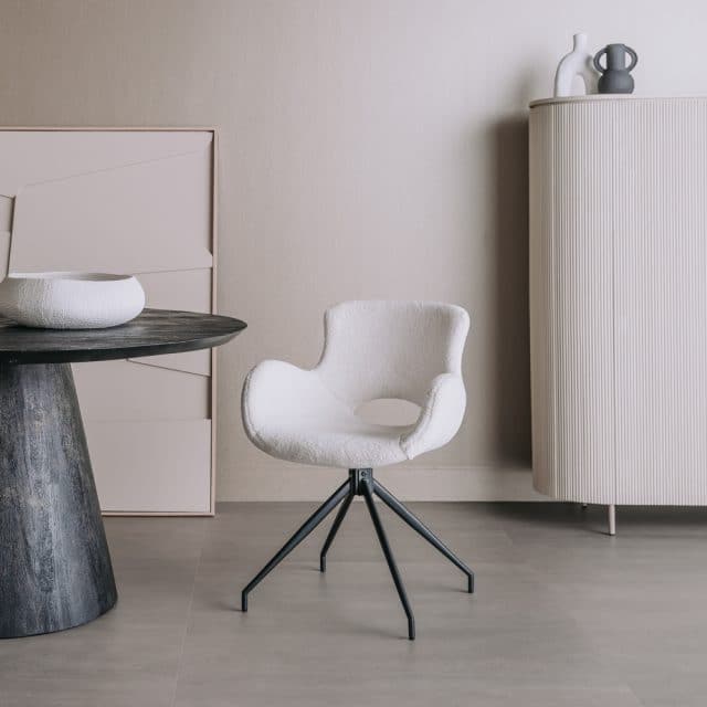 Tower Living eetkamerstoel Campo draaibaar met arm wit