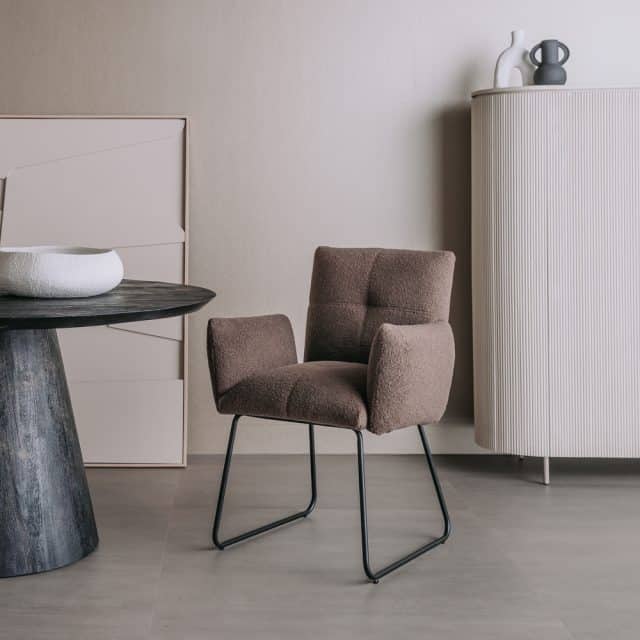 Tower Living eetkamerstoel Alba draaibaar met arm naturel