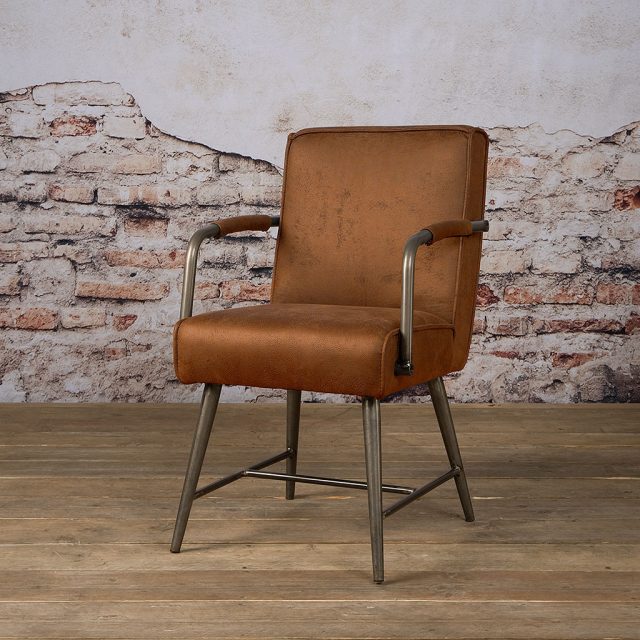 Tower Living eetkamerstoel Belmonte met arm cognac