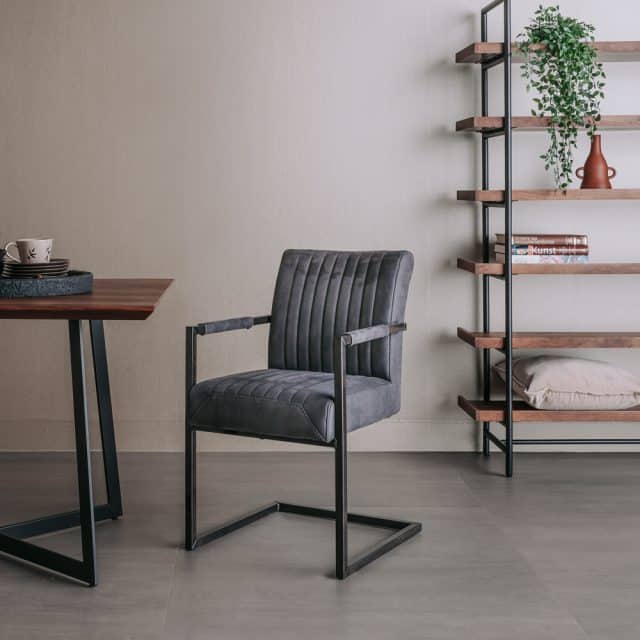 Tower Living eetkamerstoel Ferro met arm antraciet