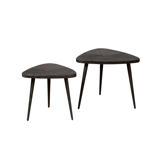 Bijzettafel set van 2 Viola black mangohout