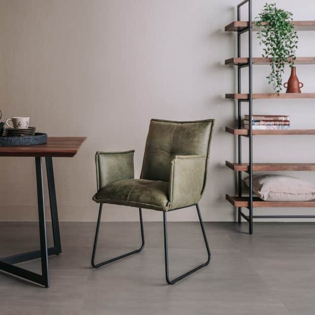 Tower Living eetkamerstoel Seda met arm groen