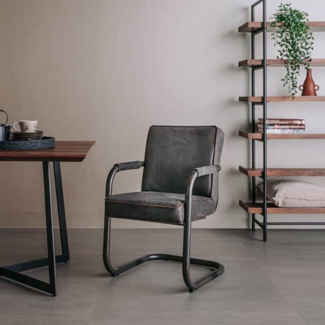 Tower Living eetkamerstoel Volano met arm antraciet