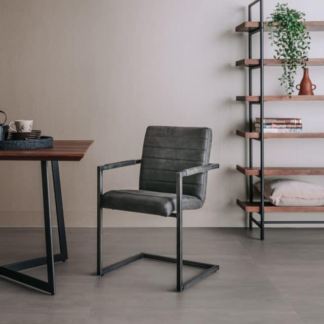 Tower Living eetkamerstoel Rocca met arm antraciet