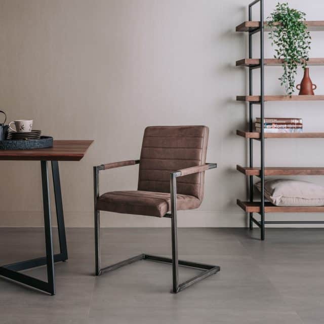 Tower Living eetkamerstoel Rocca met arm bruin