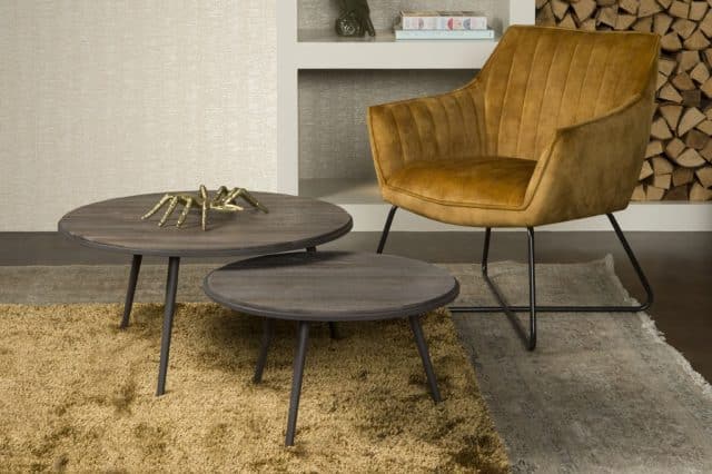 Tower Living salontafel set van 2 Rolo wine teak