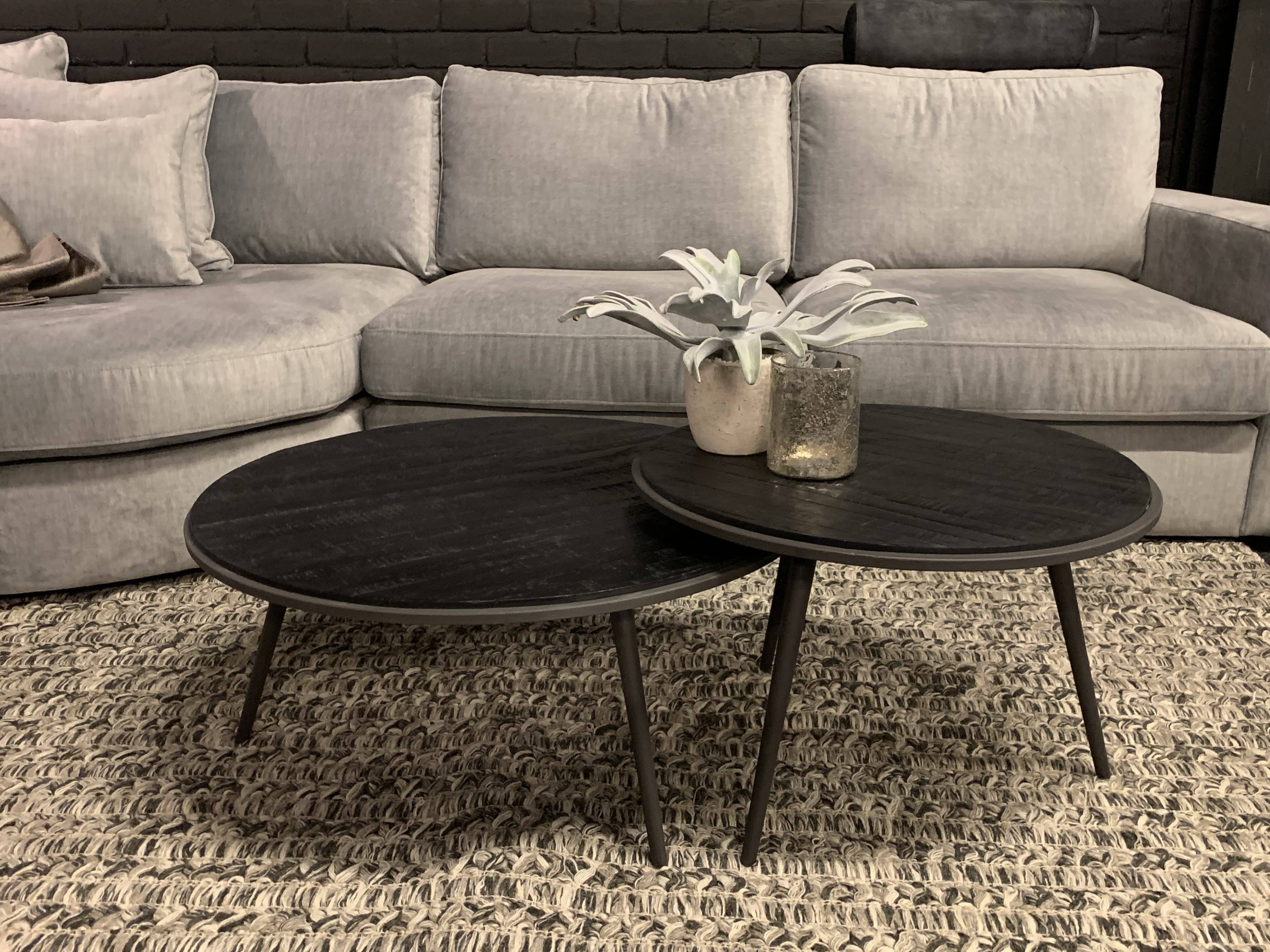 SHOWMODEL Tower Living salontafel set van 2 Rolo zwart teak