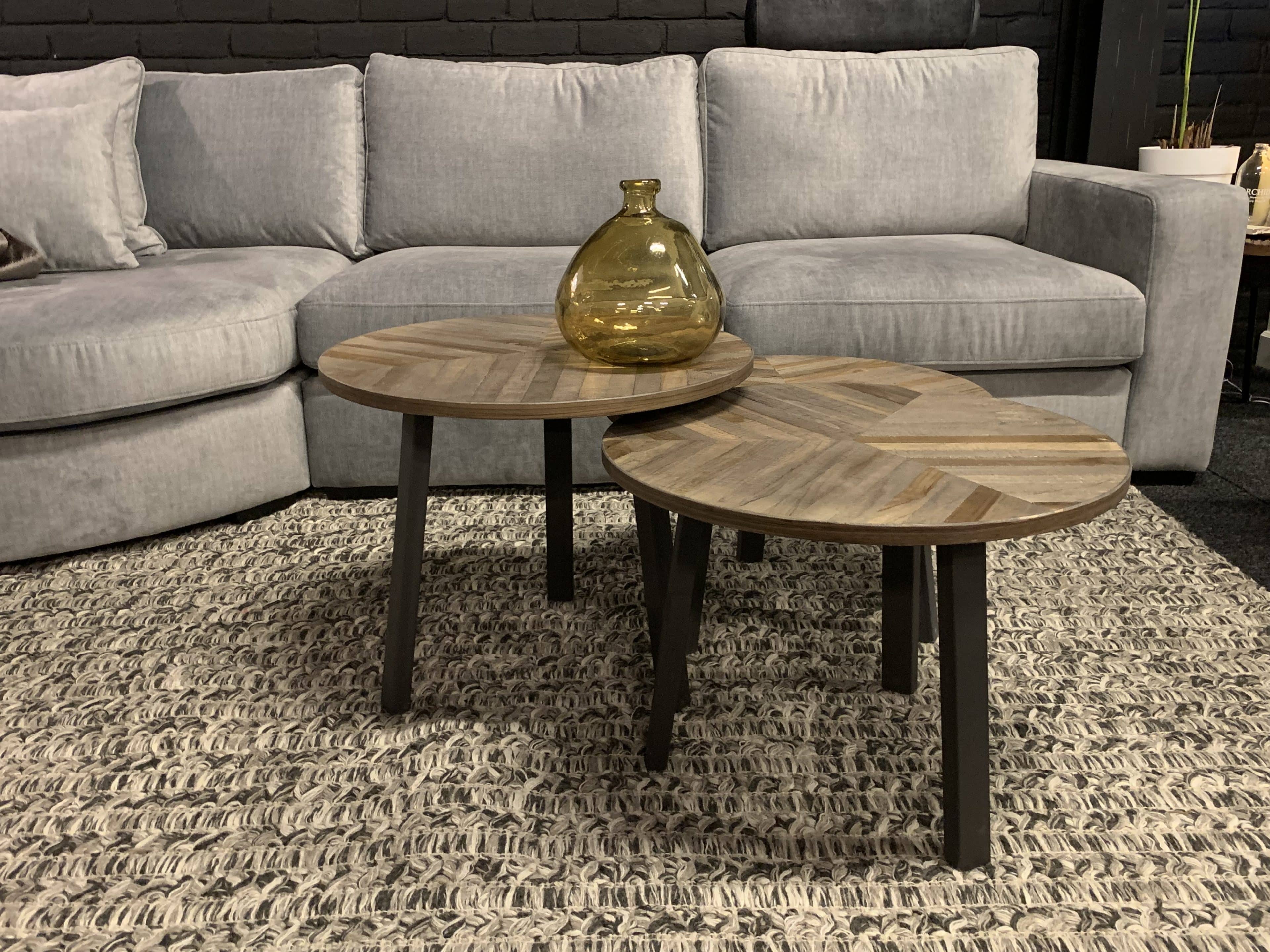 Bijzettafel set van 3 Lazio grijs teak