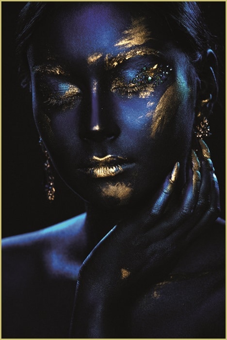 Schilderij Bleu Gold Fantasy GLB551 Glass Gold Frame+Gold Foil