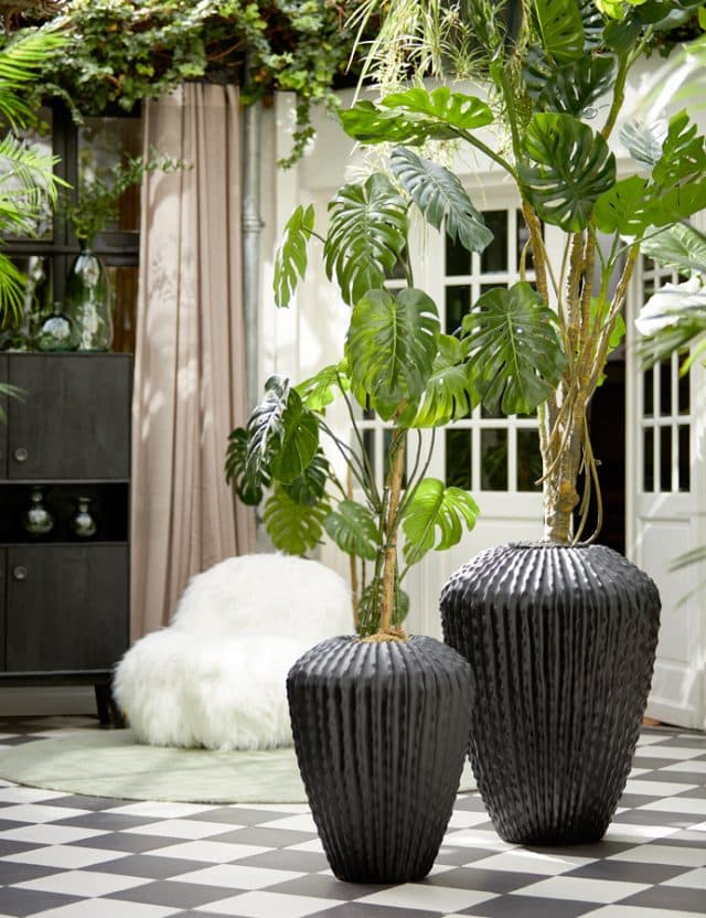 Light & Living vaas Ø66x88 cm Cacti kunststof zwart