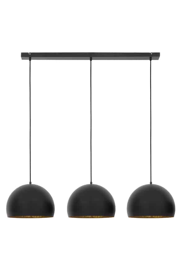 Hanglamp 3L 120x33x25 cm Jaicey mat zwart-goud