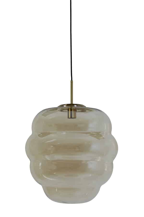 Hanglamp Ø45x48 cm Misty glas amber+goud