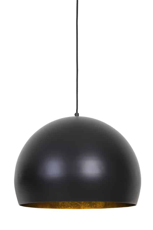 Hanglamp Ø56x40 cm Jaicey mat zwart-goud