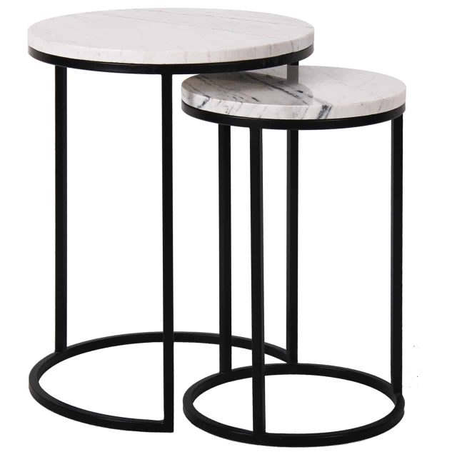 Richmond Interiors Bijzettafel Lexington Set Van 2 Marmer