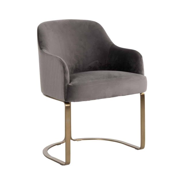 Richmond Interiors Eetkamerstoel Hadley Met Arm Grijs