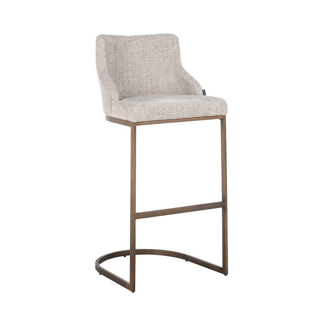 Richmond Interiors Barstoel Bolton Natural Renegade Poot Geborsteld Goud
