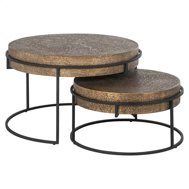 Richmond Interiors salontafel Derby set van 2 metaal