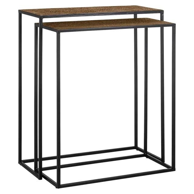 Richmond Interiors wandtafel Bristol set van 2 metaal 80x30x70 cm