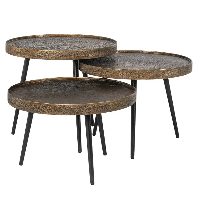 Richmond Interiors salontafel Luton set van 3 metaal