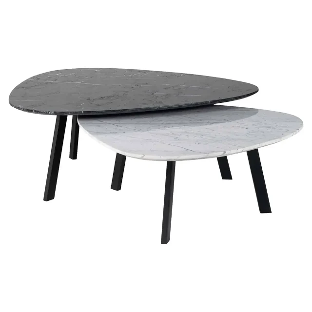 Richmond Interiors salontafel Trocadero set van 2 marmer