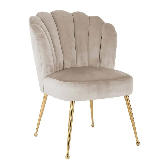 Richmond Interiors eetkamerstoel Pippa Khaki poot goud