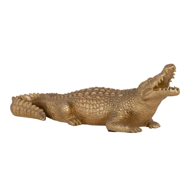 Richmond Interior deco object krokodil klein goud
