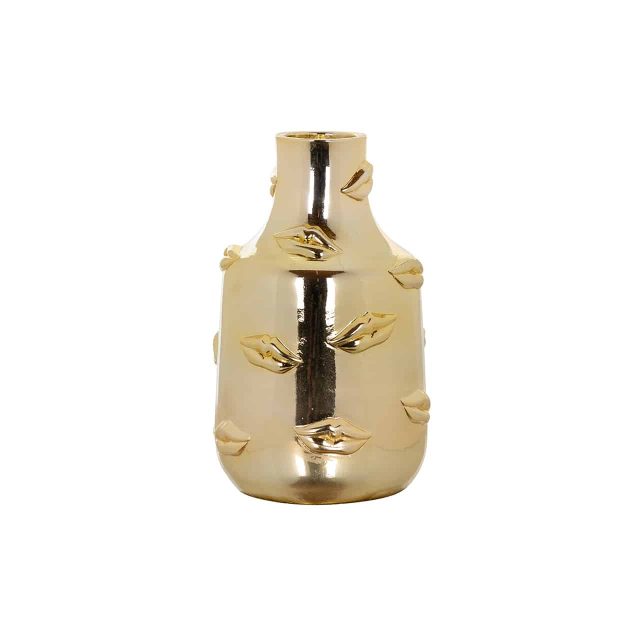 Richmond Interiors vaas Ø11,5x19,5 cm Kisses small hars goud