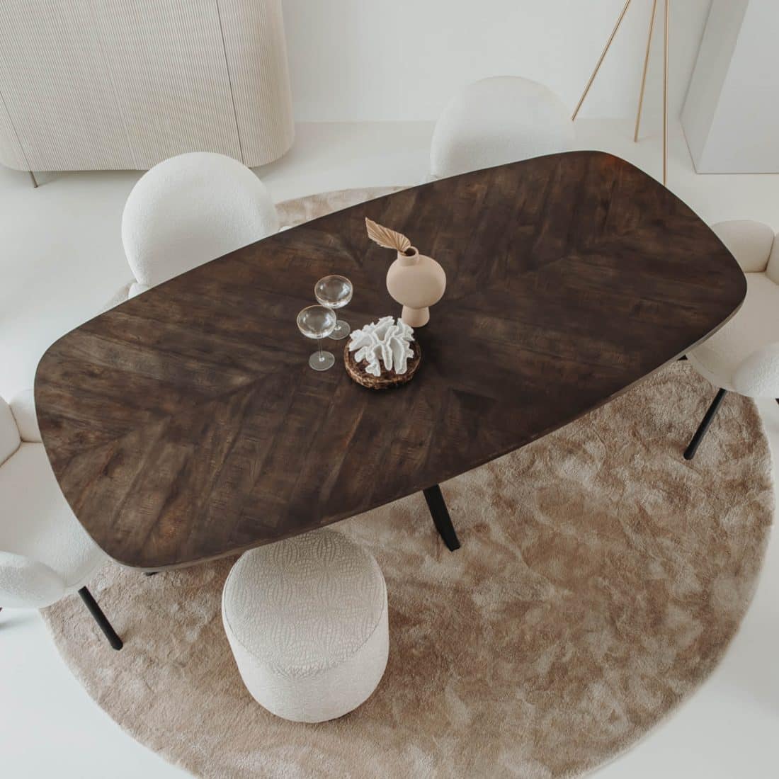 Tower Living eettafel Silvi bruin mangohout