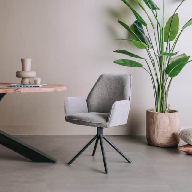 Tower Living eetkamerstoel Amaro draaibaar met arm grijs