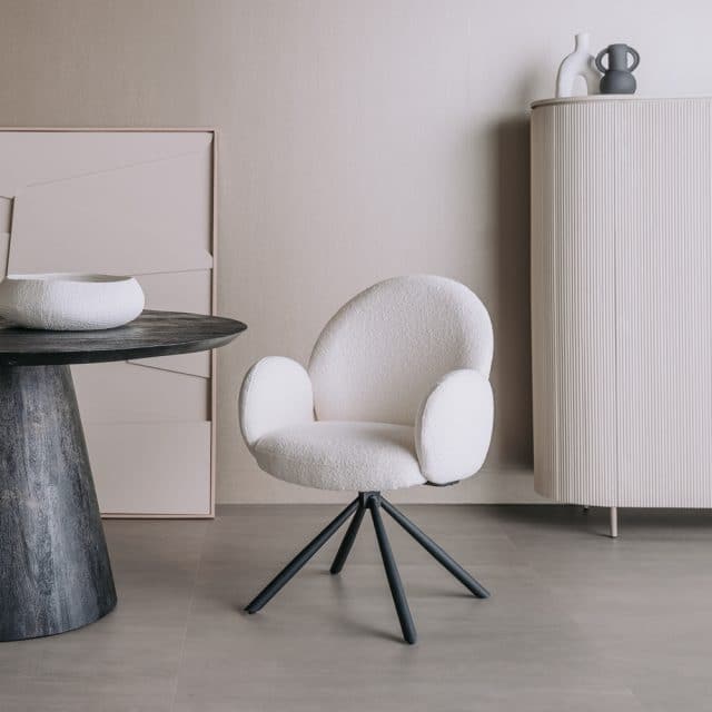 Tower Living eetkamerstoel Imola draaibaar met arm wit