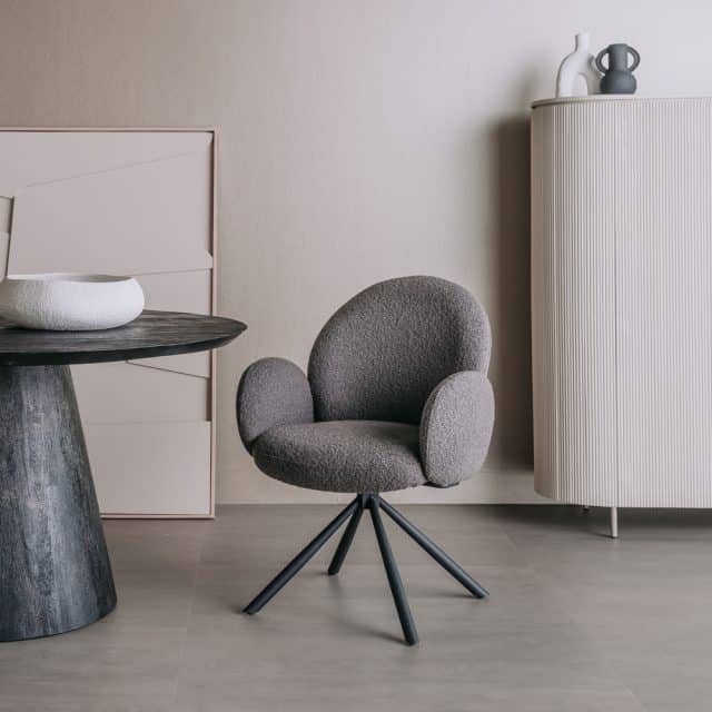 Tower Living eetkamerstoel Imola draaibaar met arm antraciet