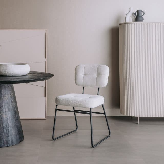 Tower Living eetkamerstoel Padola stof naturel